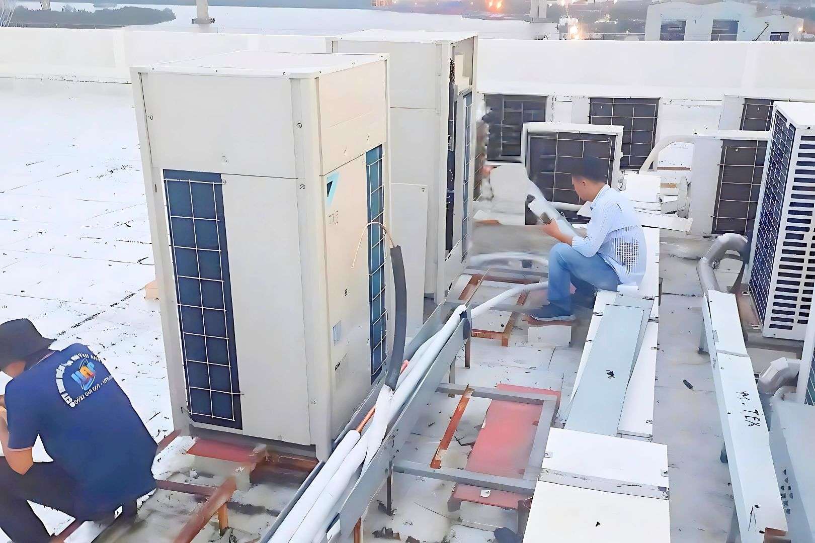 Lắp đặt máy lạnh âm trần ống gió Daikin-Nhà máy dệt quận 7-HCM-02